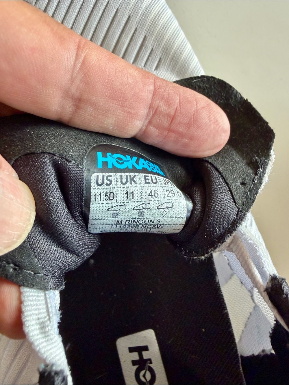 Hoka Light Grey Running Shoes size 11.5 - Picture 8 of 8